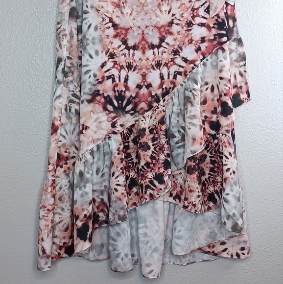 City Chic Bella Abstract Flowy Wrap Midi Skirt - Picture 7 of 14